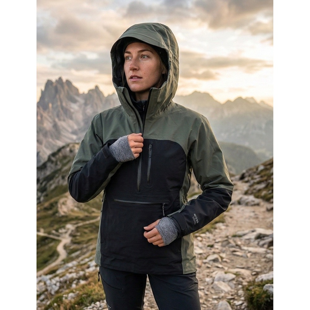 Strafe Aspen‎ Colorado Anorak Hooded Jacket Women's XS Gray Black Pullover NWT